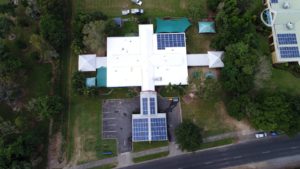solar panels on the roof of a Cairns community child care centre